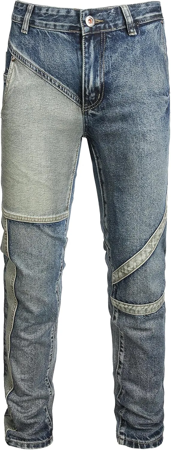 Skinny Stretch salmonberry bouquet disgust chamber consequence Comfort Flex Waist Denim Pants Men Ripped Jeans Fashion Slim Fit Traight Distressed Design 