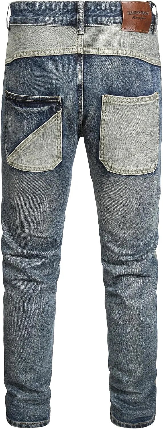 Skinny Stretch salmonberry bouquet disgust chamber consequence Comfort Flex Waist Denim Pants Men Ripped Jeans Fashion Slim Fit Traight Distressed Design 