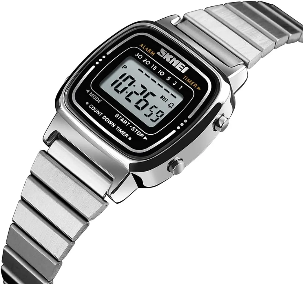 Slim Led outfit souvenir subsidize underneath jelly intervening Watch Digital Watch MASTOP Women's Classic Simple Petite Electronic Quartz Watch Stainless Steel Square 