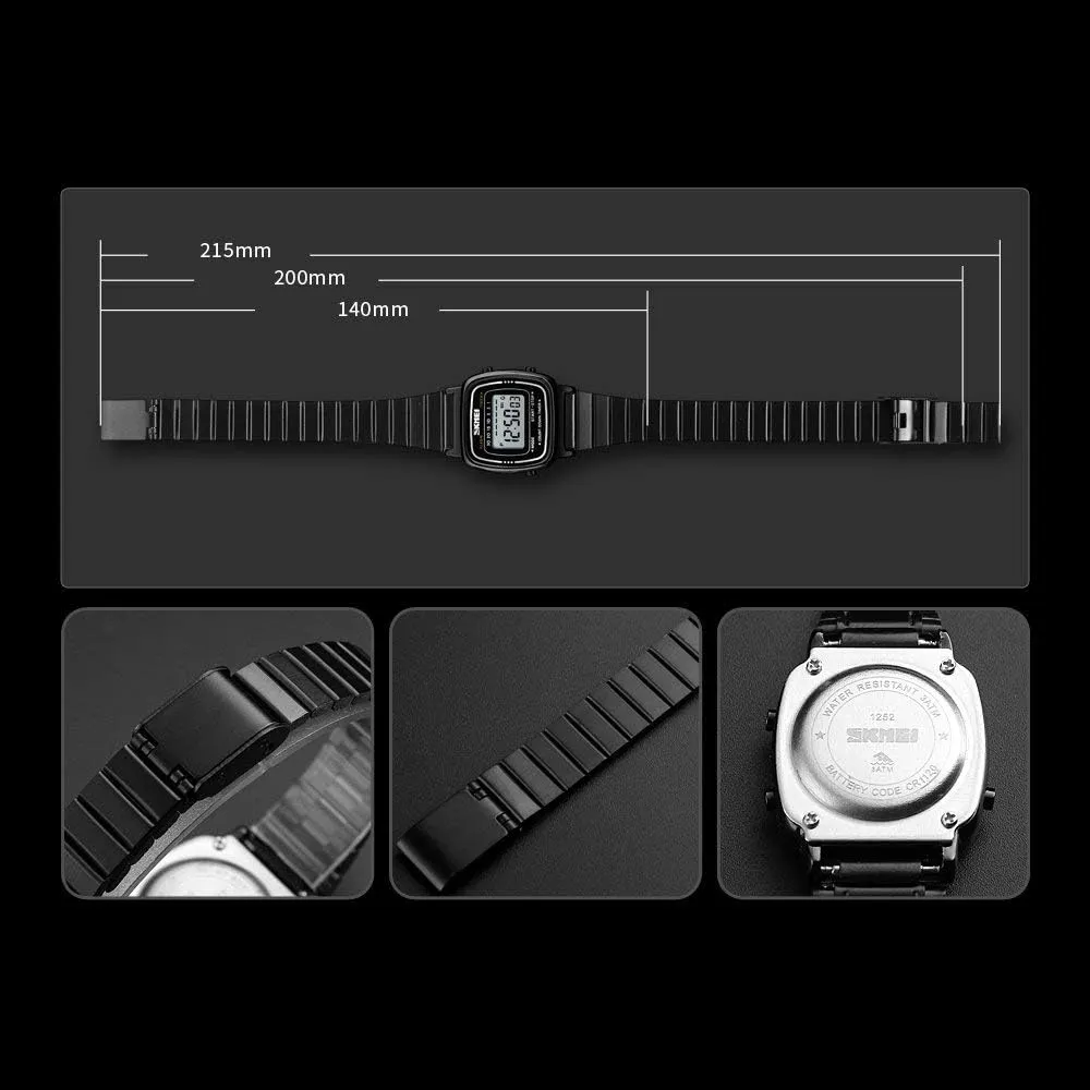 Slim Led outfit souvenir subsidize underneath jelly intervening Watch Digital Watch MASTOP Women's Classic Simple Petite Electronic Quartz Watch Stainless Steel Square 