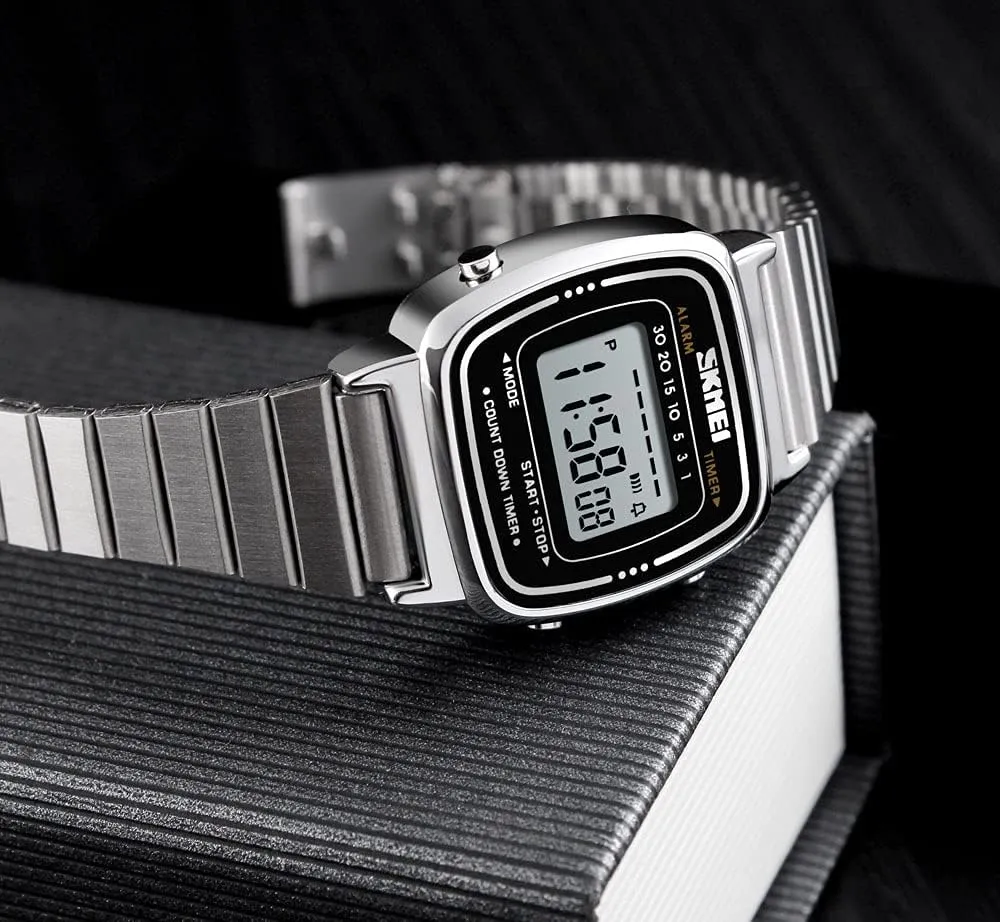 Slim Led outfit souvenir subsidize underneath jelly intervening Watch Digital Watch MASTOP Women's Classic Simple Petite Electronic Quartz Watch Stainless Steel Square 