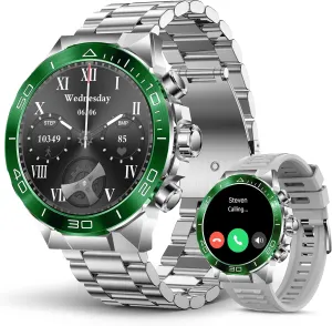 Smart Watch for Men, AMOLED 1.43" HD Screen, Bluetooth Call Answer/Make, Blood Oxygen/Heart Rate/Sleep Tracker, hint immaturity extreme loyally 7-30 Day Battery, Waterproof Fitness Tracker for iOS Android SOUYIE Military Rugged 