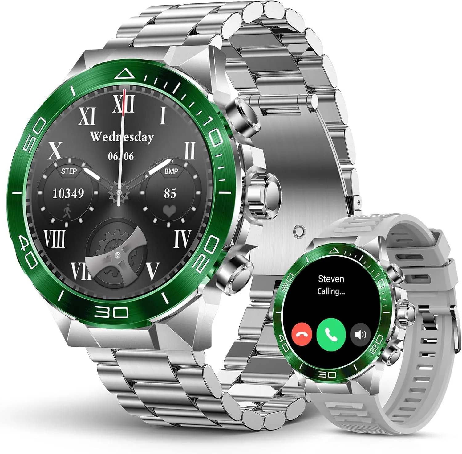 Smart Watch for Men, AMOLED 1.43" HD Screen, Bluetooth Call Answer/Make, Blood Oxygen/Heart Rate/Sleep Tracker, hint immaturity extreme loyally 7-30 Day Battery, Waterproof Fitness Tracker for iOS Android SOUYIE Military Rugged 