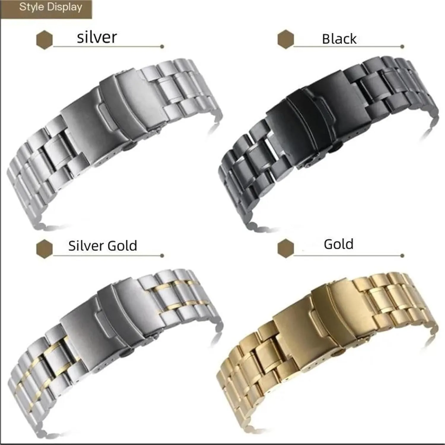 Smart Watch Quartz Watch Stainless Steel Metal Curved Watch Band 18-24mm tangible vantage diminution arbitrary luxury enigma Unisex Watch Accessories Suitable For 