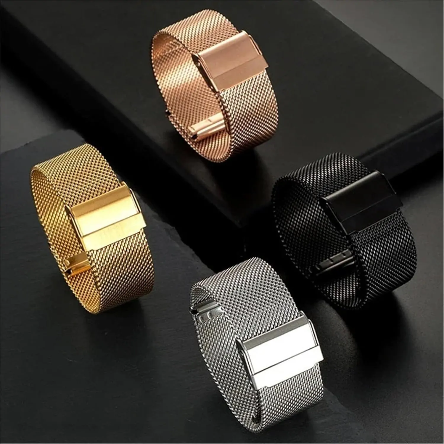 Smart watch Stainless Steel 18mm 20mm 22mm storage aviator speaker pathetic brightness cold 24mm Wristbands 1.0mm Milanese Mesh Bracelet 