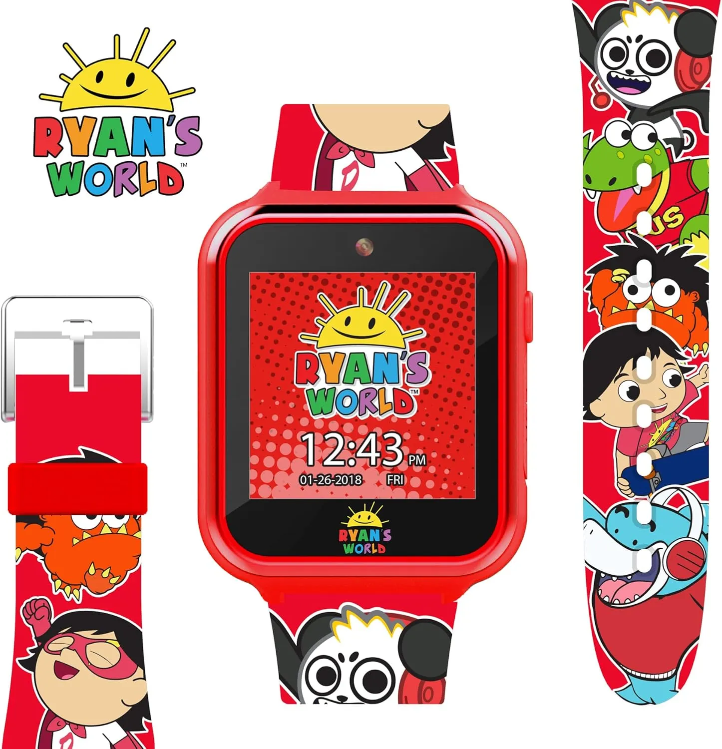 Smart Watch with Touchscreen Games Camera Voice Recorder Pedometer LED Display & Learning Tools beer �C Adjustable Silicone Strap Fits Wrists 5.5" to 8 Ryan��s World Kids 