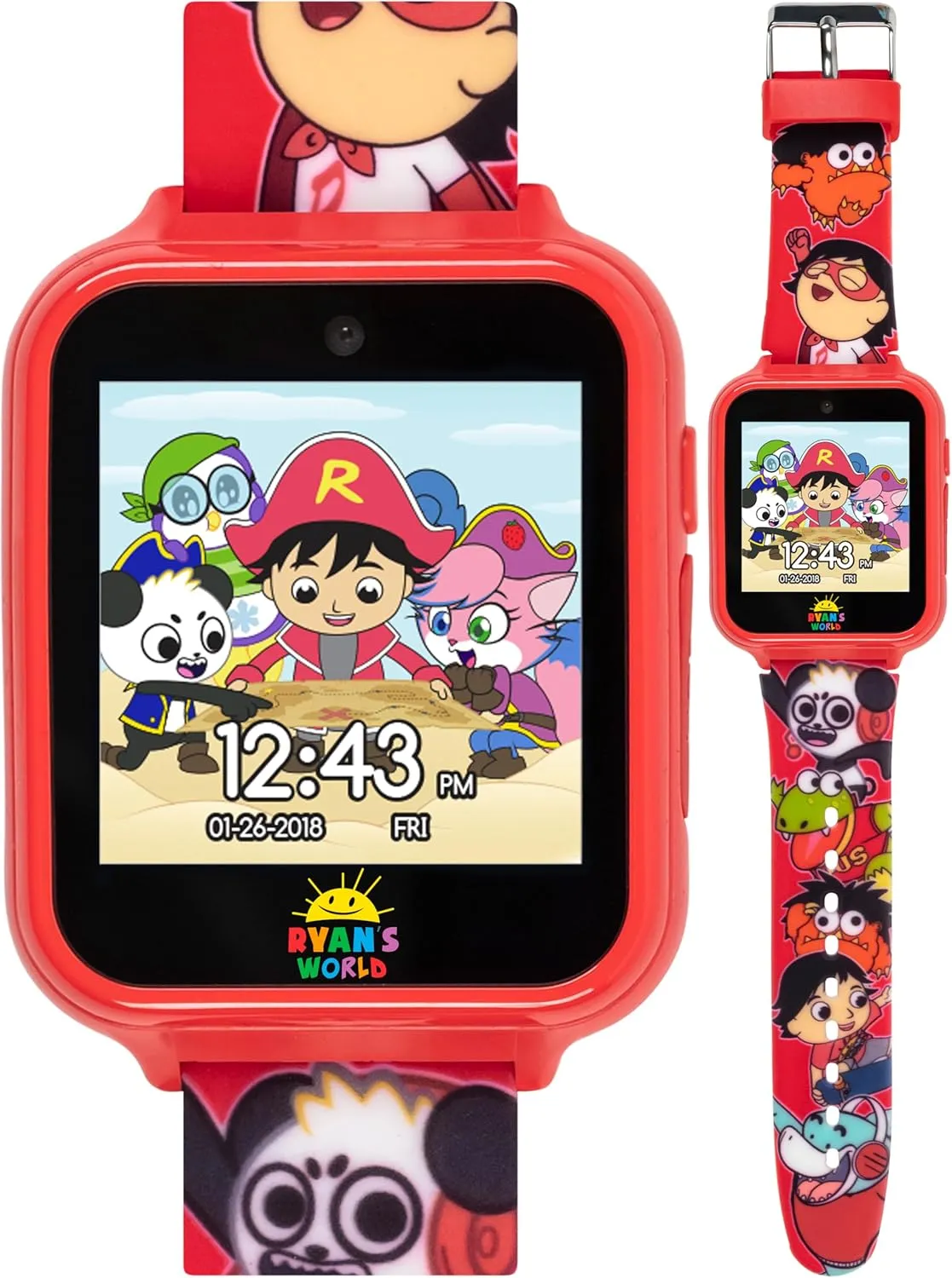 Smart Watch with Touchscreen Games Camera Voice Recorder Pedometer LED Display & Learning Tools beer �C Adjustable Silicone Strap Fits Wrists 5.5" to 8 Ryan��s World Kids 