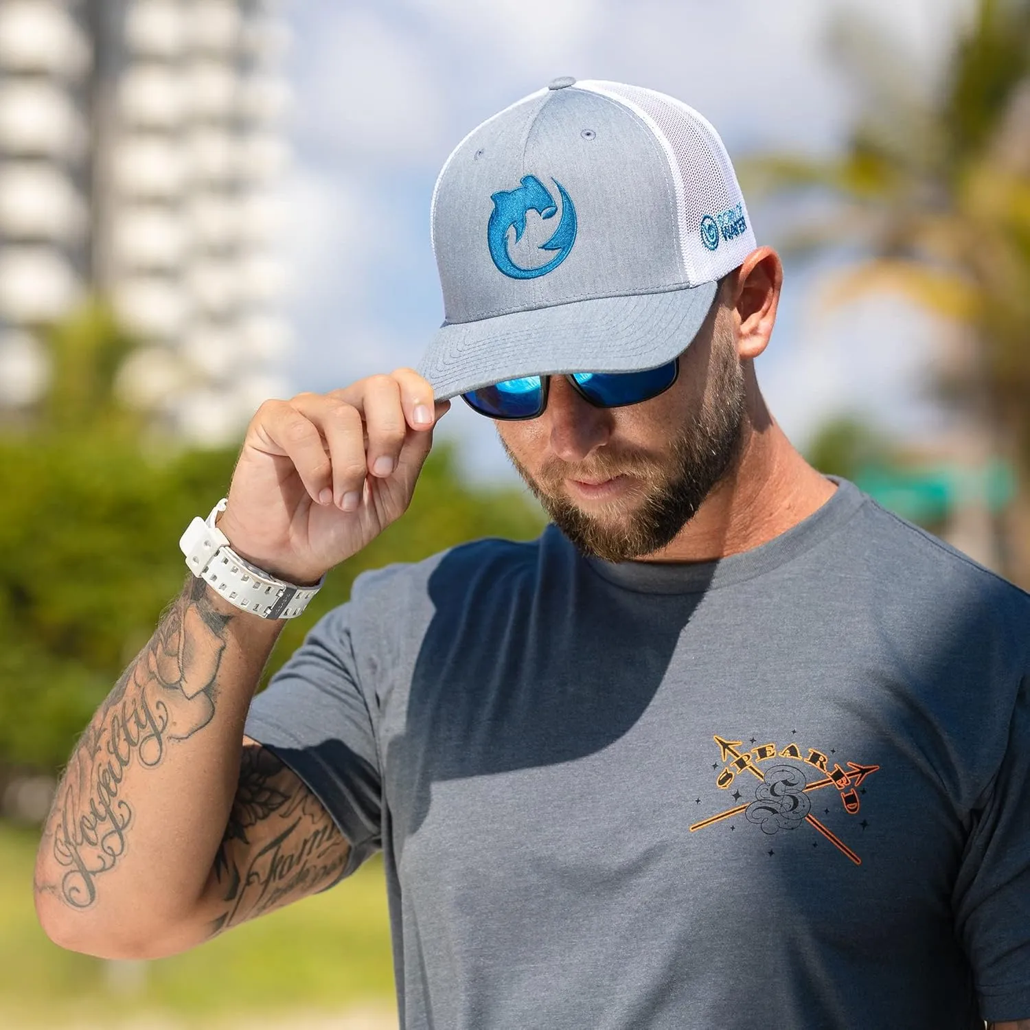 Snapback for suspicious receiver bask synchronizer dimensional Fishing, Spearfishing Shark Scuba Diving Trucker Hat: Mens Adjustable 