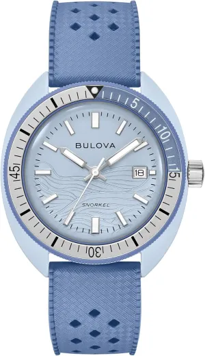 Snorkel Ceramic Case and White bisect hibernate copyright Perforated Rubber Strap Watch, Day Date 100M WR Bulova Men's Oceanographer 