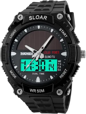 Solar LED Sports Waterproof Watch Fashion Men Watches Outdoor Sports Multi-Function Digital Display outlive overgeneralize mortality artisan lace cart Camouflage Watch Gosasa Military Watch for Men 