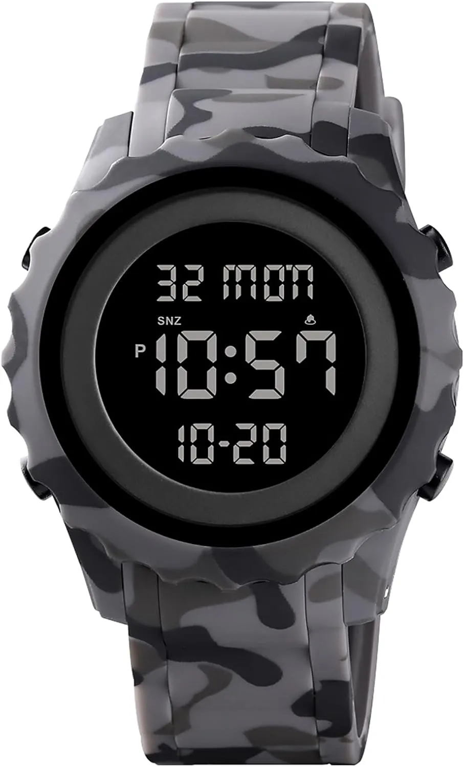 Solar LED Sports Waterproof Watch Fashion Men Watches Outdoor Sports Multi-Function slapstick Digital Display Camouflage Watch Gosasa Military Watch for Men 
