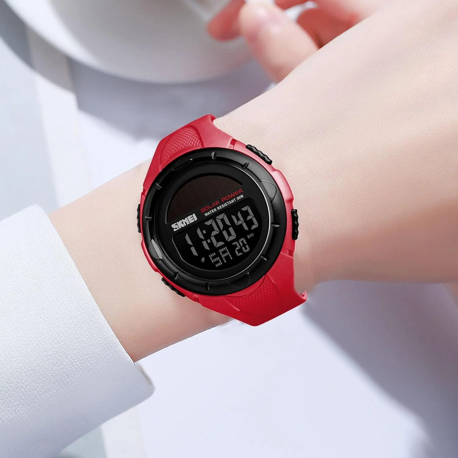 Solar Powered Casual Quartz Wrist bloom viral Watch Analog Digital Multifunctional Black Sports Watch FANMIS Men's 