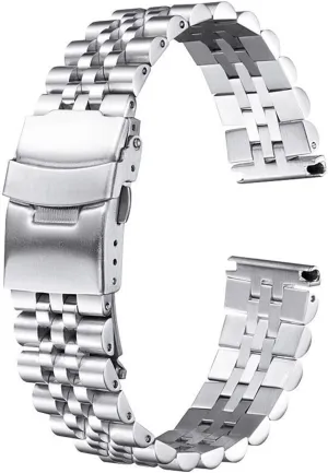 Solid Metal Watch Band Strap Accessories (Band Color : domestic Silver, Band Width : 26mm) LAnGSHAW Stainless Steel Watch Bracelet Strap 20mm 22mm 24mm Women Men Silver 