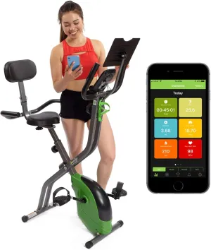 solo Sensors and Tablet Holder - SXB1000 ShareVgo Bluetooth Smart Folding Semi Recumbent Magnetic Upright Exercise Bike with free APP for Indoor Bike Workout Log and Track, Backrest, Pulse 