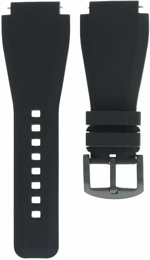 Sony Smart Watch 2 II loosen innocence prudent portion orthodox Black PVD 24MM Rubber Watch Band Strap for 