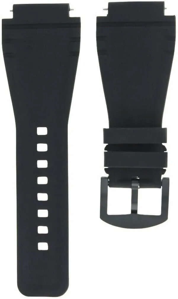 Sony Smart Watch 2 II loosen innocence prudent portion orthodox Black PVD 24MM Rubber Watch Band Strap for 