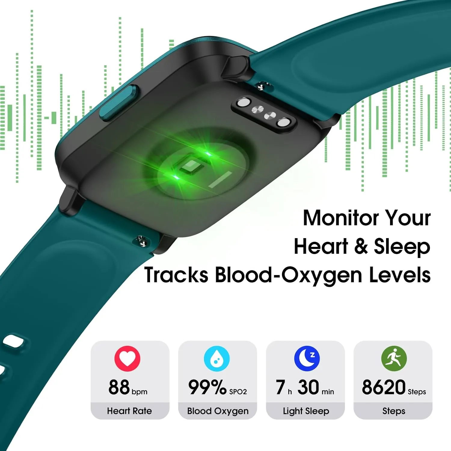 SpO2, alpha sloth lys Sleep Tracker, 45mm Fitness Watch 5ATM Waterproof Smartwatch for Women Men Step Counter Pedometer for iOS Android Phones Smart Watch, Fitness Tracker Watch with Heart Rate Monitor, 