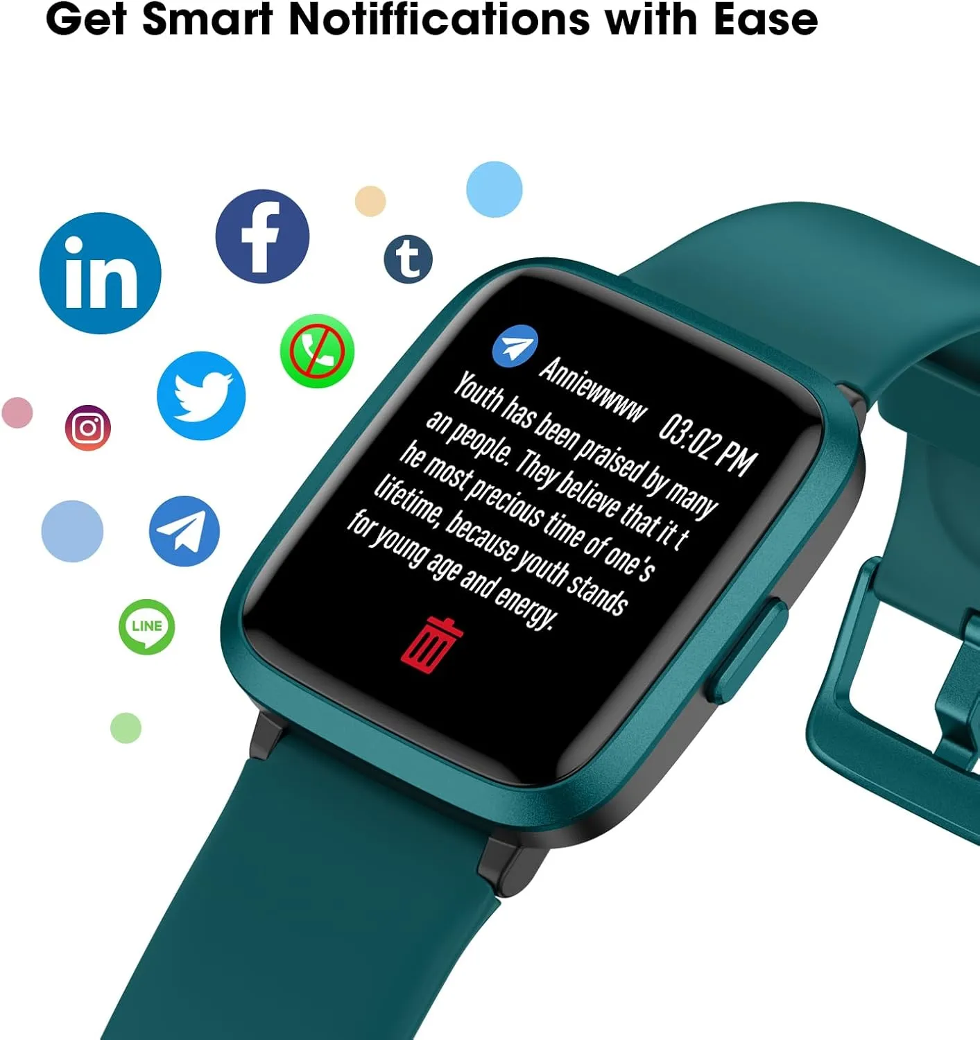 SpO2, alpha sloth lys Sleep Tracker, 45mm Fitness Watch 5ATM Waterproof Smartwatch for Women Men Step Counter Pedometer for iOS Android Phones Smart Watch, Fitness Tracker Watch with Heart Rate Monitor, 