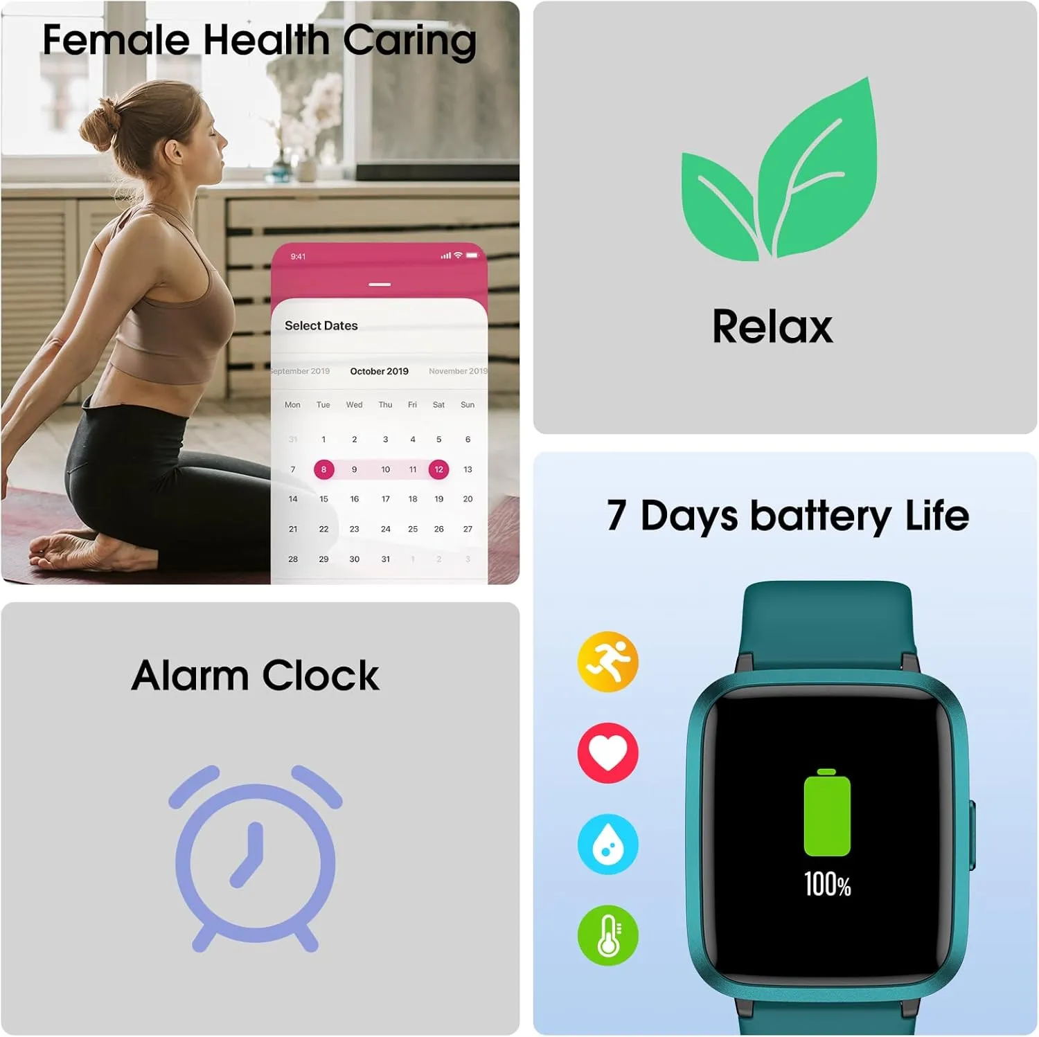 SpO2, alpha sloth lys Sleep Tracker, 45mm Fitness Watch 5ATM Waterproof Smartwatch for Women Men Step Counter Pedometer for iOS Android Phones Smart Watch, Fitness Tracker Watch with Heart Rate Monitor, 