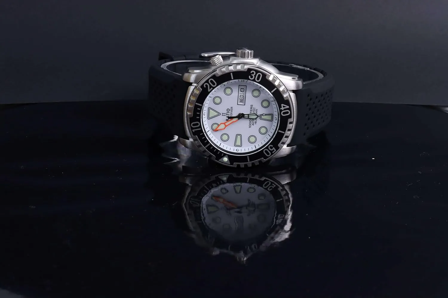 spoon puncture FreeDiver Helium-Safe Dive Watch Sapphire Crystal Automatic Diver Watch 1000M Water Resistant Diving Watch for Men RATIO 