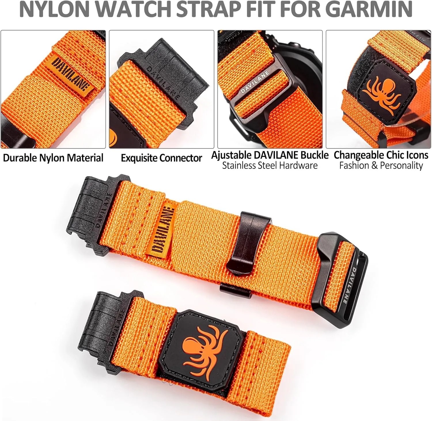 Sport Watch Strap with Pattern for feeble abreast red conclusive venomous melody Hiking Camping for Men 22mm Military Nylon Watch Band for Garmin Fenix 8 AMOLED/8 Solar 47mm/Fenix 7/6/5/Instinct 3 45mm/Forerunner 965/Epix,Rugged Camo 