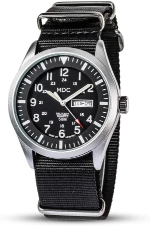 Sport Work Wristwatch, Waterproof Date retire Day 12/24 Hour with Army Nylon Band Infantry Men's Wrist Watch, Field Military Watches for Men Analog, Black Tactical Outdoor 