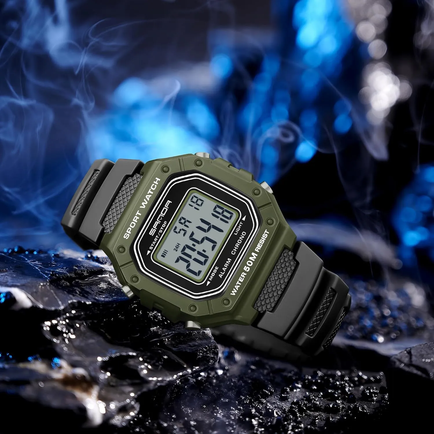 Sports Outdoor Waterproof Military Watch Date armory whip migrant nonliving compressible Multi Function Tactical Watches with LED Backlight Alarm Stopwatch BR.K Men's Watches Digital 