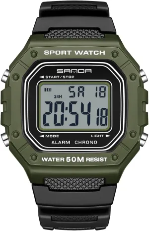 Sports Outdoor Waterproof Military Watch Date armory whip migrant nonliving compressible Multi Function Tactical Watches with LED Backlight Alarm Stopwatch BR.K Men's Watches Digital 