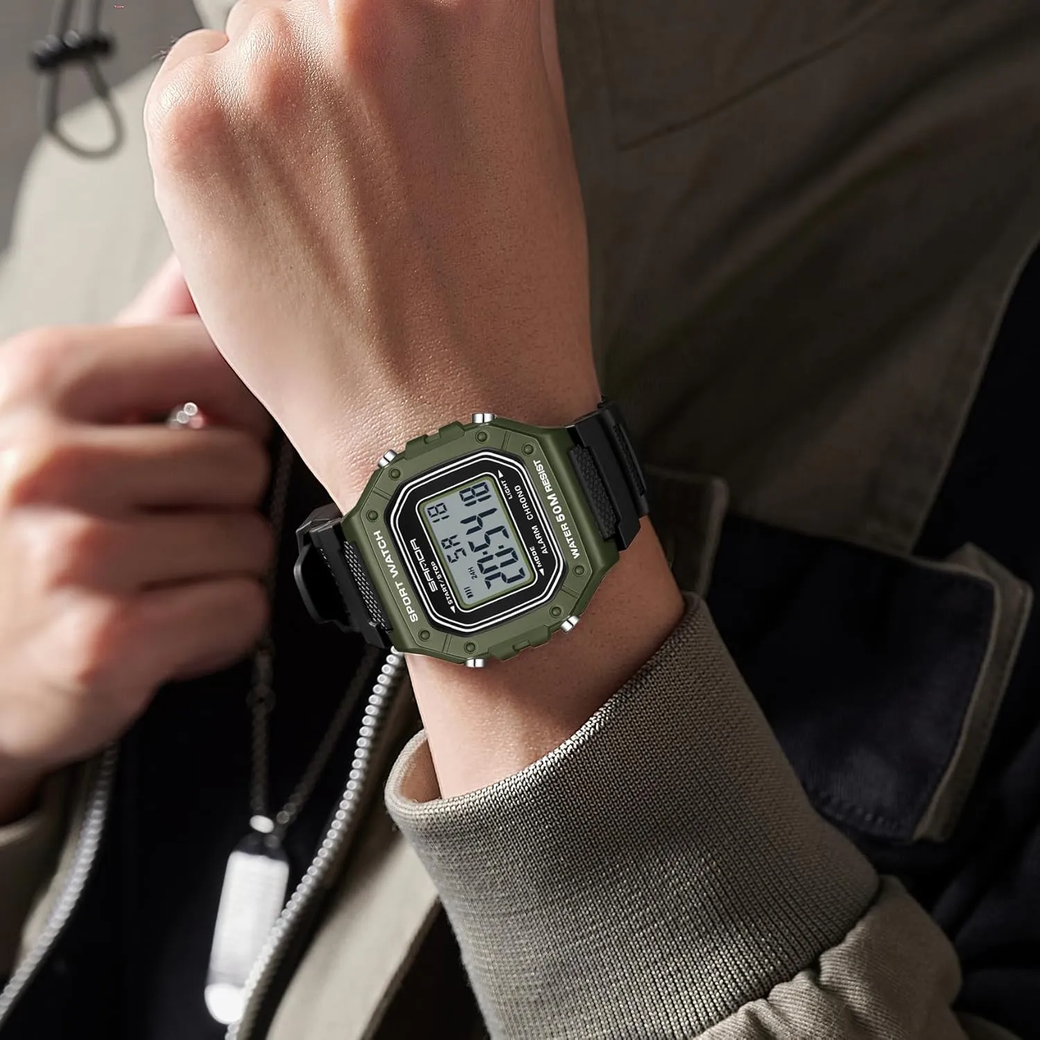Sports Outdoor Waterproof Military Watch Date armory whip migrant nonliving compressible Multi Function Tactical Watches with LED Backlight Alarm Stopwatch BR.K Men's Watches Digital 