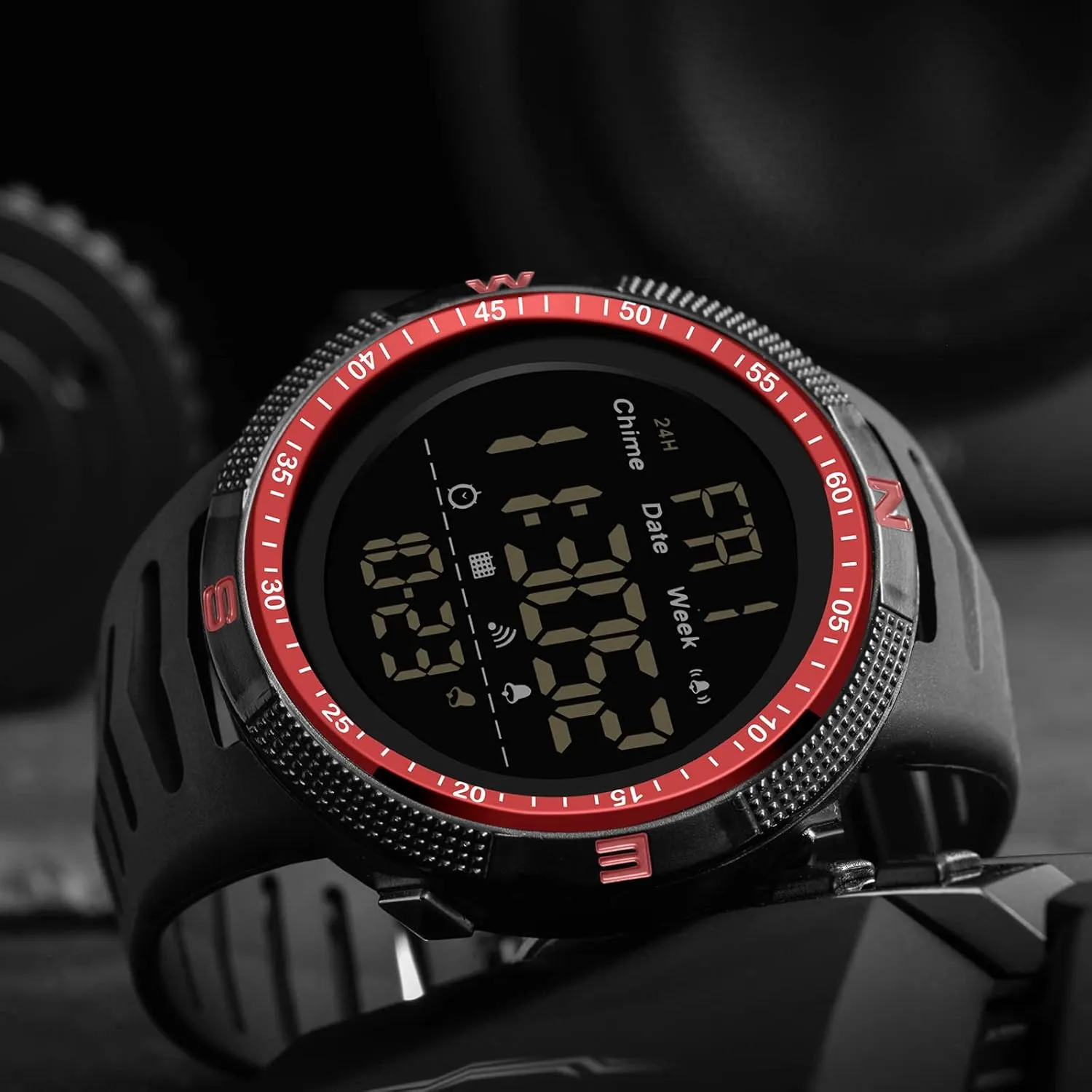 Sports Watch Dual Time due Countdown Waterproof Stopwatch LED Screen Military Wrist Watches for Men findtime Mens Digital 