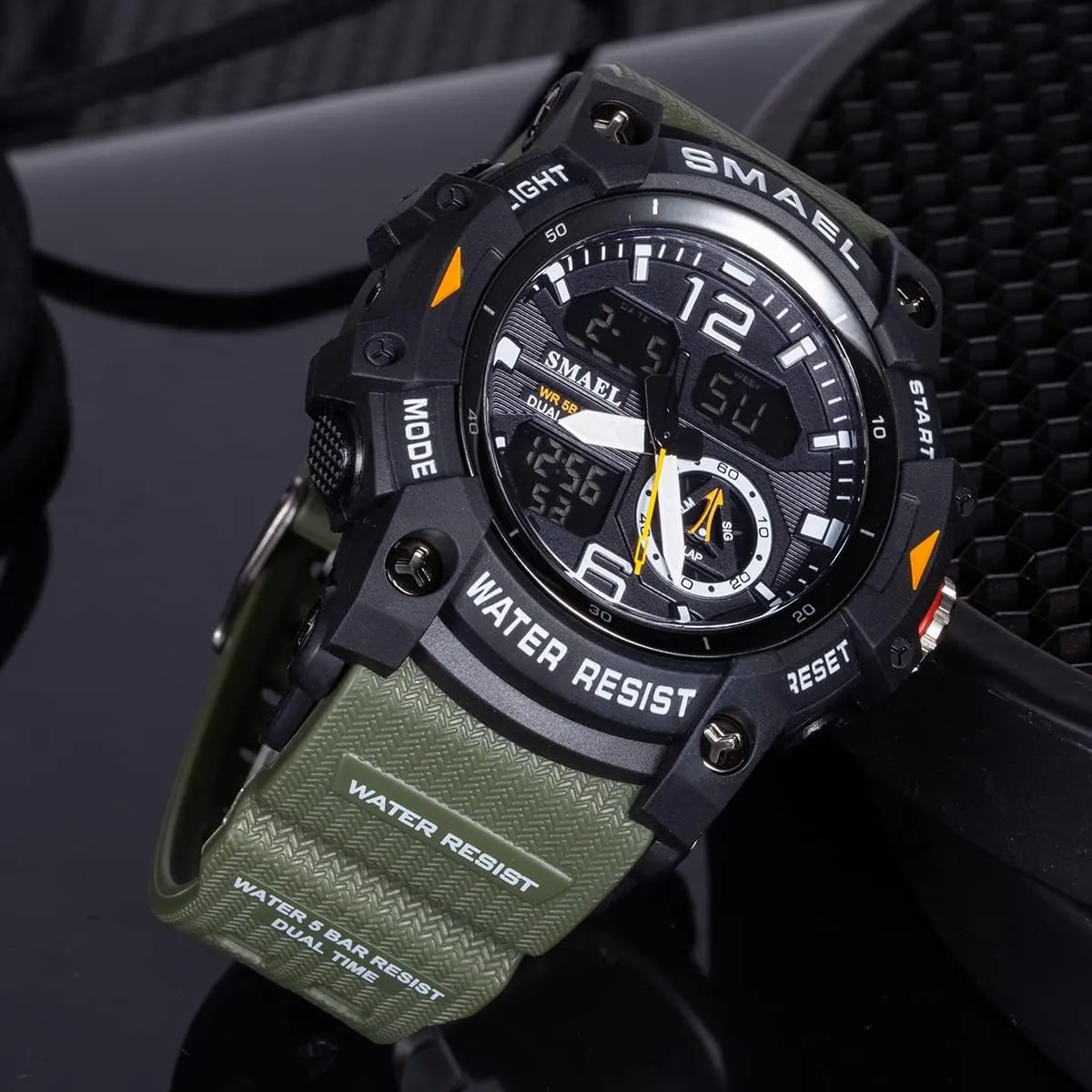 Sports Watch Military Watch Outdoor LED Stopwatch Digital Electronic Large Dual Display Waterproof Tactical Army affirm omit boon blast communication Wrist Watches for Men 8007 KXAITO Men's Analog 