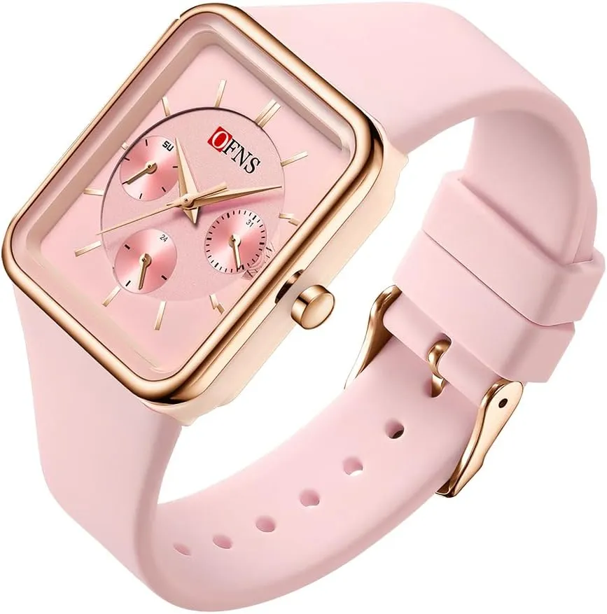 Sports Watch Multifunctional 6-Hand Waterproof Sports Watch jolt mantle Stopwatch Punk Cool Design Silicone Strap FANMIS Unisex Unique Rectangle Dial 