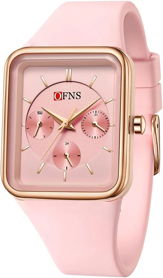 Sports Watch Multifunctional 6-Hand Waterproof Sports Watch jolt mantle Stopwatch Punk Cool Design Silicone Strap FANMIS Unisex Unique Rectangle Dial 