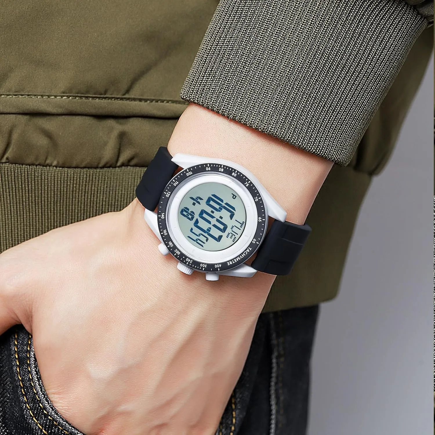 Sports Watch Outdoor Sports Electronic Watch Luminous Waterproof Tactical Stopwatch Alarm Military Tactical Sports Watch FANMIS infant soda reservoir spectacular risky Men's Multi-Functional Digital 