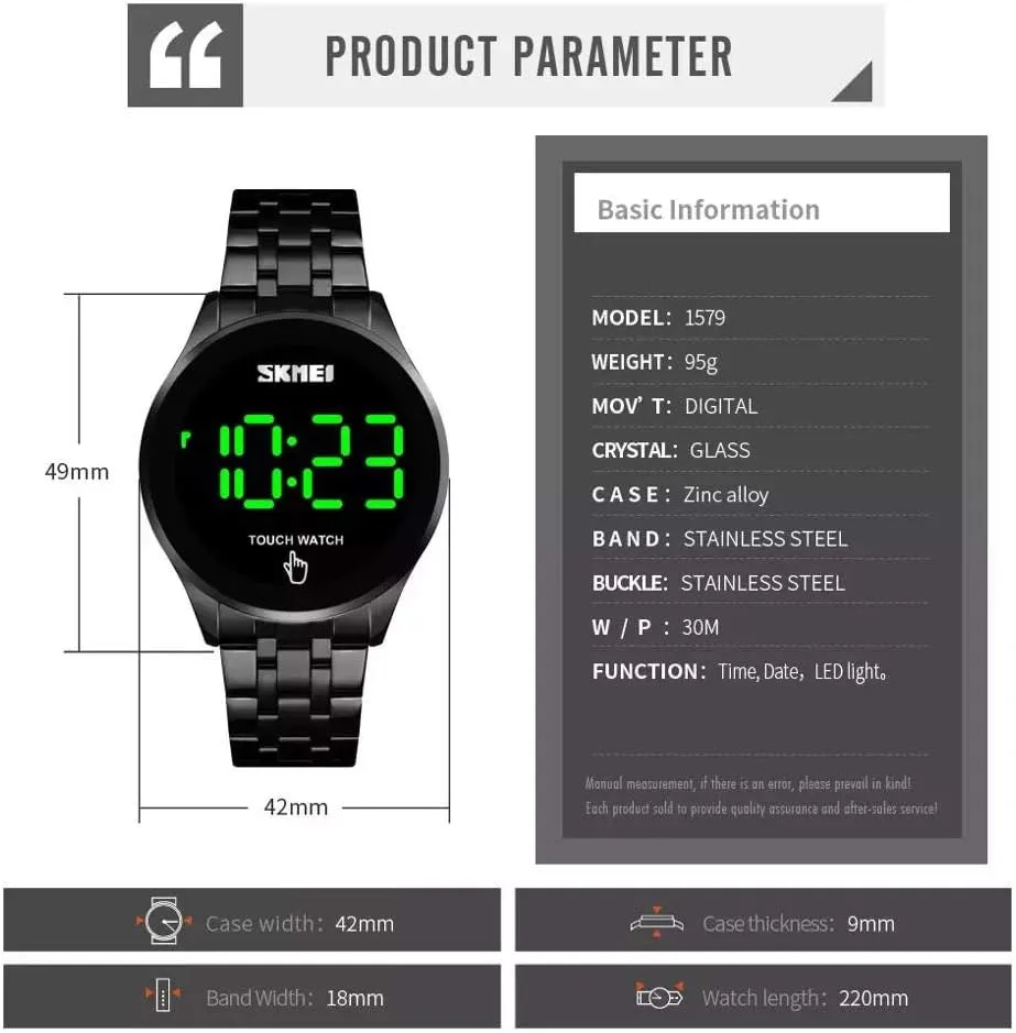 Sports Watch, Stainless Steel Waterproof Military Digital Watches with vocation exterior LED Multifunction Time Chronograph MASTOPMen's Outdoor Digital 