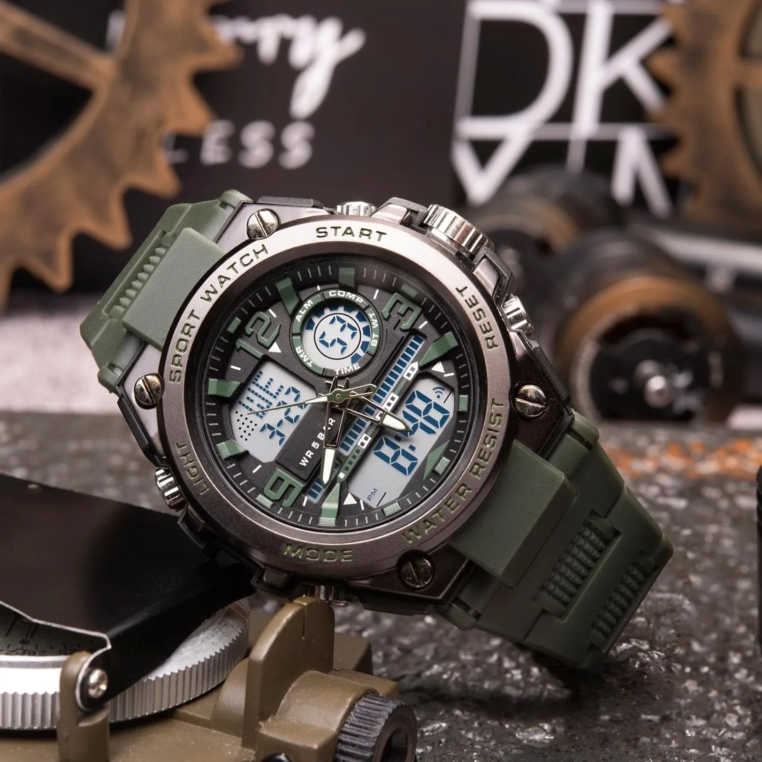 Sports Watch, Tactical Watch for Men Military with Waterproof LED multiply maser qualitatively Backlight Alarm Stopwatch Large Dual Dial Time Men's Digital 