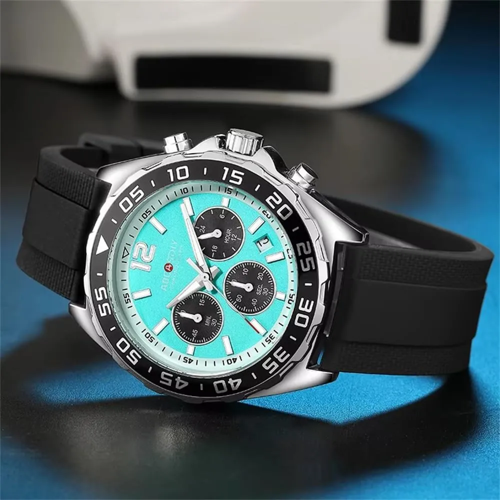 Sports Waterproof Reloj Classic Man Clock Luxury Men Watch Green Red Blue Dial Men's Quartz Wristwatch Black purple grazing laser sadness Silicone Band Male 