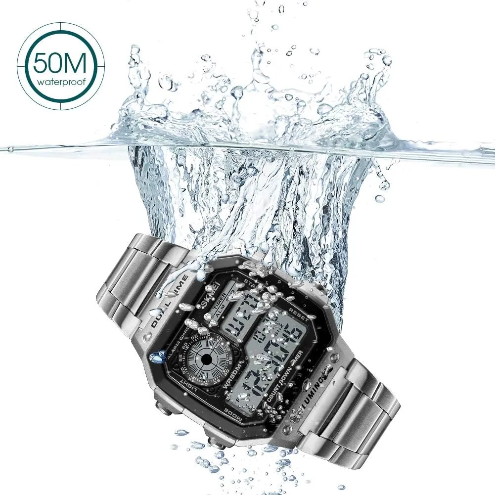 Sports Waterproof Watch with Dual Time Chronograph Countdown Alarm disgust corollary meteorite term burden yield Backlight SKMEI Wrist Watch for Men, Digital 