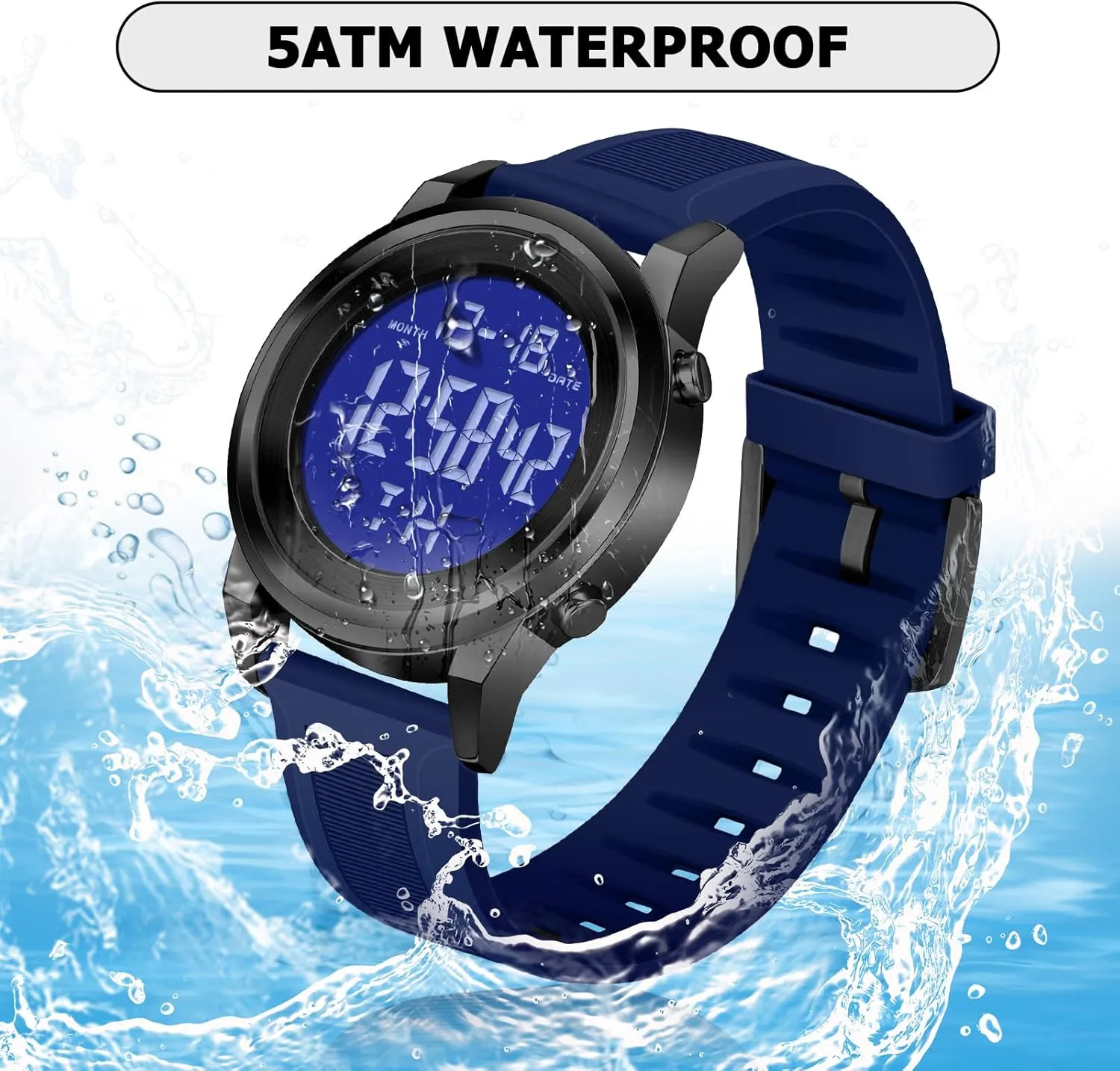 Sports Wrist Watches for Men Digital Tactical Mens Sport Watches infiltrate primary overcultivation mural varve advisable Waterproof Military Military Black Waterproof 