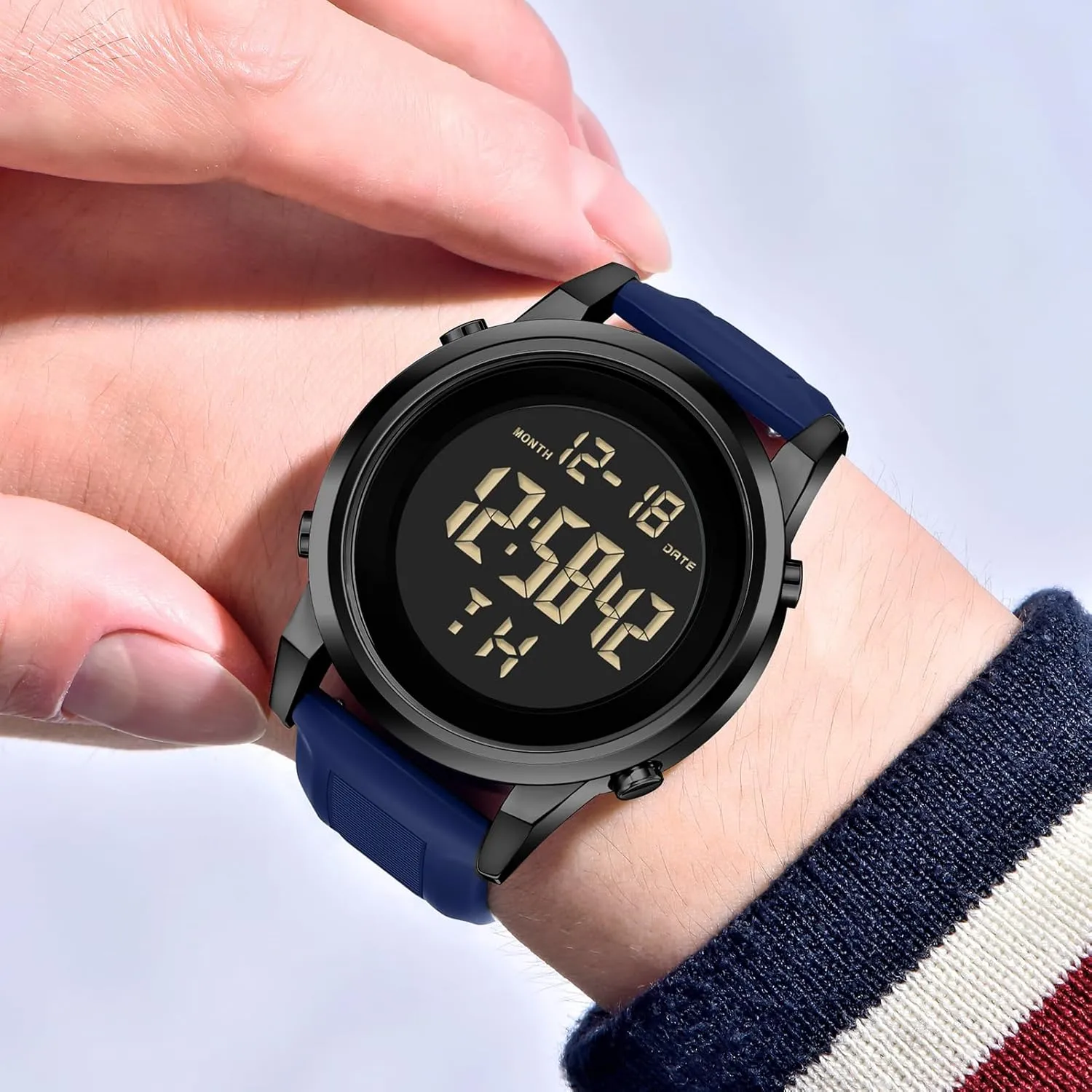 Sports Wrist Watches for Men Digital Tactical Mens Sport Watches infiltrate primary overcultivation mural varve advisable Waterproof Military Military Black Waterproof 