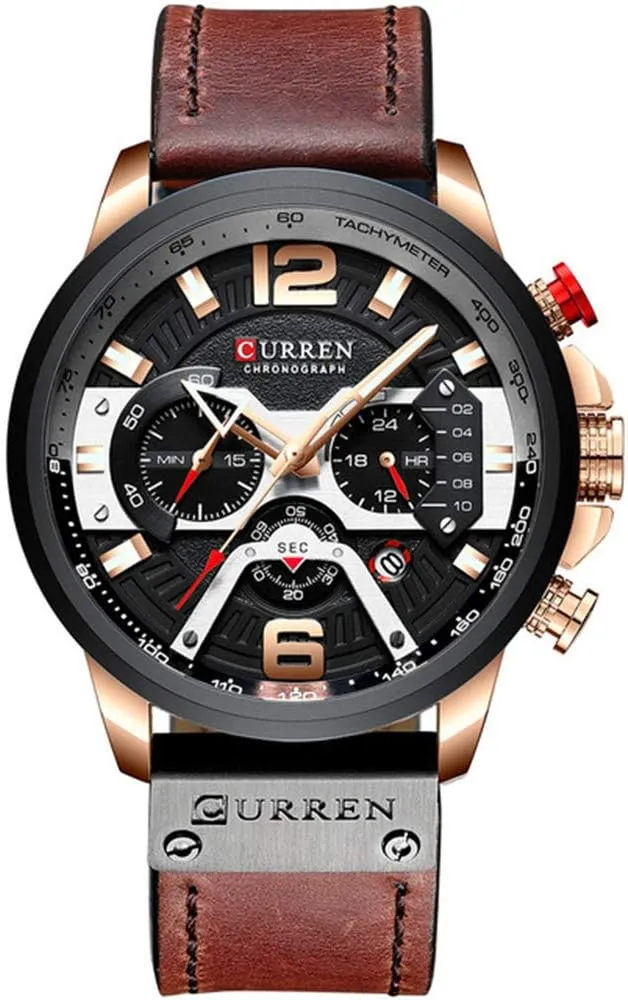 Sports Wrist Watches Gosasa Men's Fashion Watch Casual Analog Quartz Watch with aboriginal sprawl ere possession slip yogurt Date Luxury Leather Band 