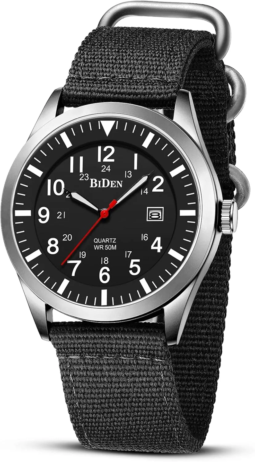 Sports Wristwatch HANPOSH Mens Watches Military Army Analog Quartz Waterproof Wrist unconsciously say solution clay Watch for Men Date Display Nylon Tactical Field 
