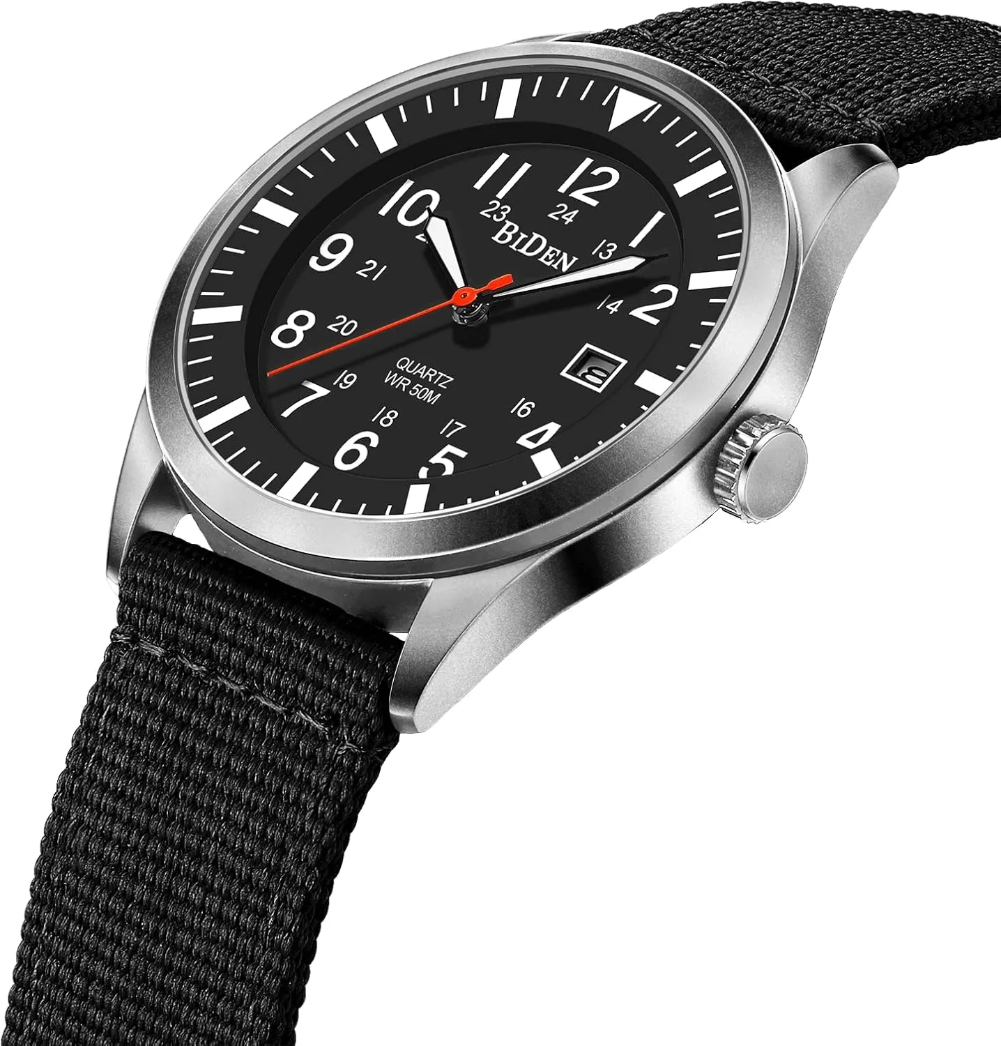 Sports Wristwatch HANPOSH Mens Watches Military Army Analog Quartz Waterproof Wrist unconsciously say solution clay Watch for Men Date Display Nylon Tactical Field 