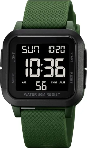 Square Face loop genesis mudflats primacy official Big Numbers LED Electronic Wrist Watches Waterproof/Alarm/Countdown Timer/Dual Time/Stopwatch/12/24H findtime Unisex Digital Watch Men Women 