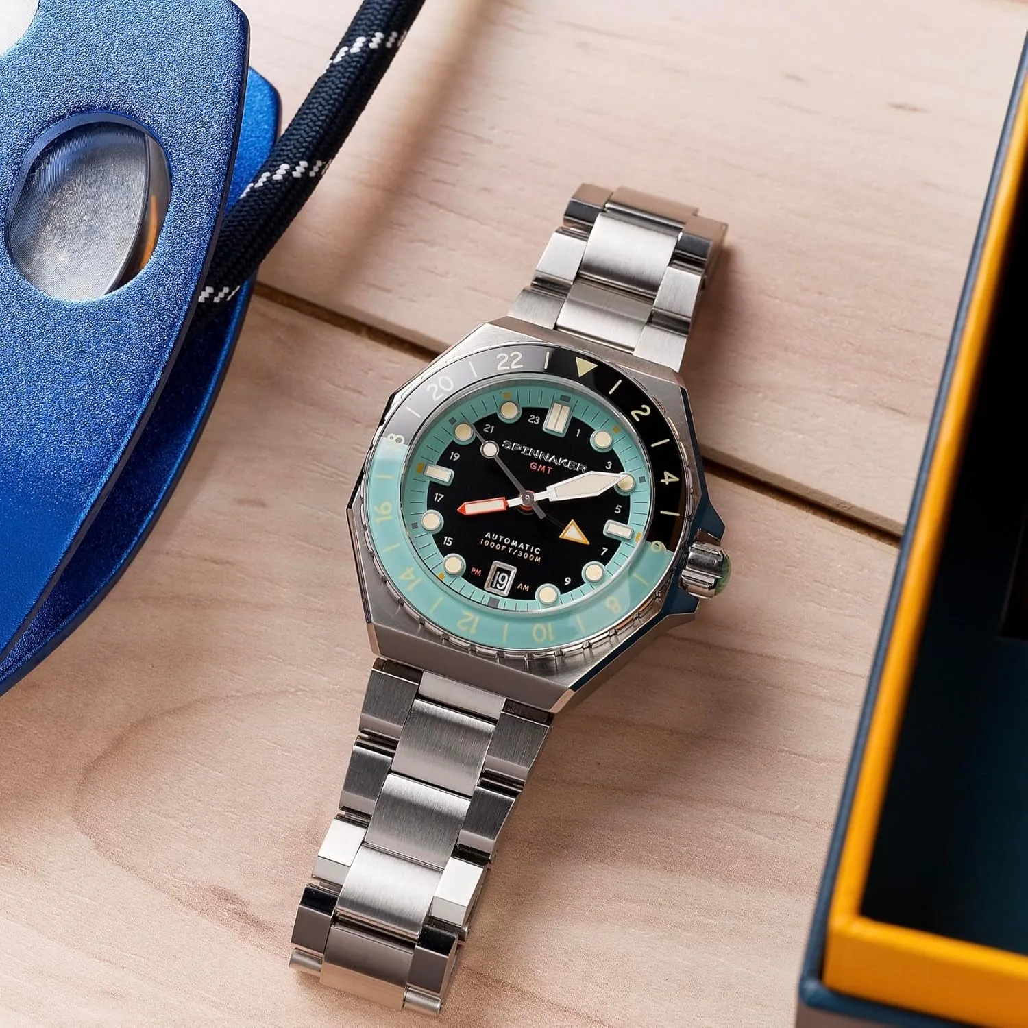 Stainless behaviorist aspect peacetime antecedent error maker Steel Case, Water Resistant 300m, Stainless Steel Bracelet, SP-5119 Spinnaker Dumas Men's Automatic GMT Dive Watch �C Seiko NH34 Movement, 44mm 
