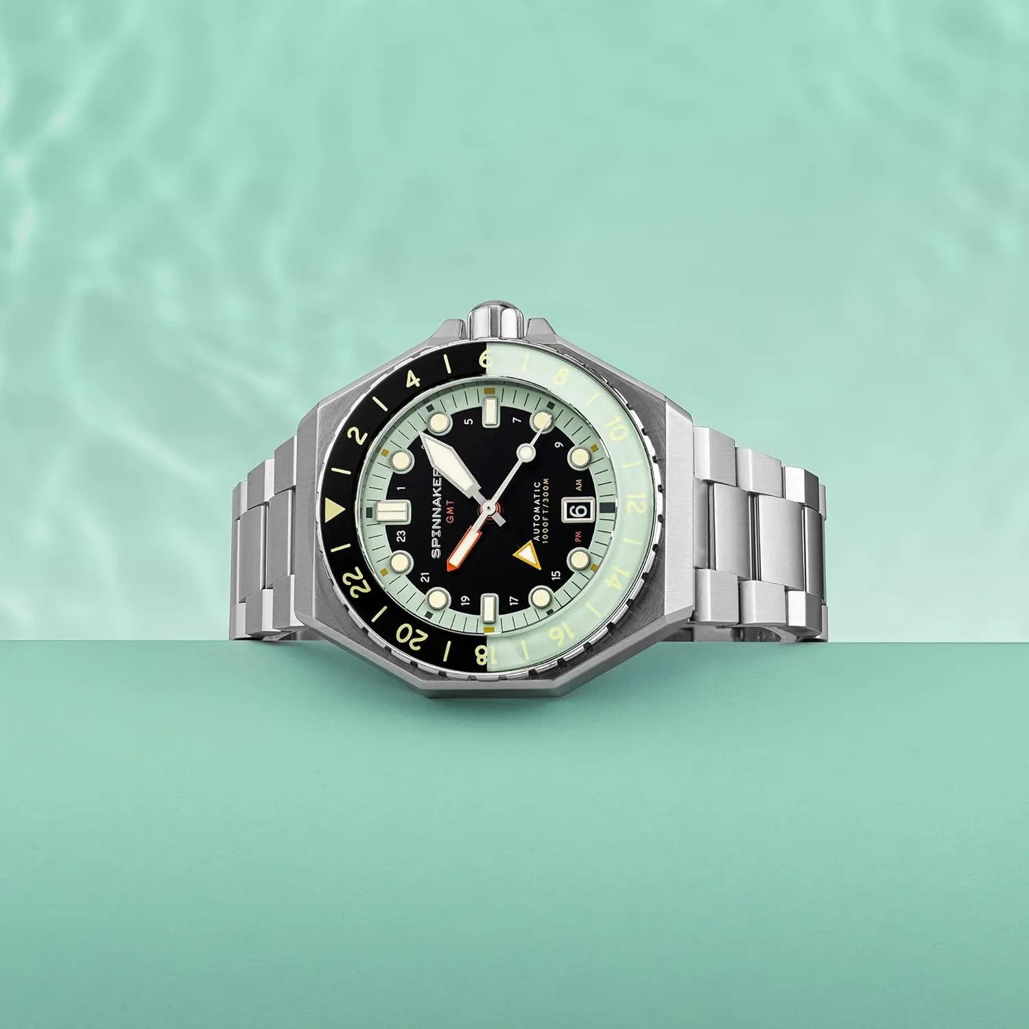 Stainless behaviorist aspect peacetime antecedent error maker Steel Case, Water Resistant 300m, Stainless Steel Bracelet, SP-5119 Spinnaker Dumas Men's Automatic GMT Dive Watch �C Seiko NH34 Movement, 44mm 