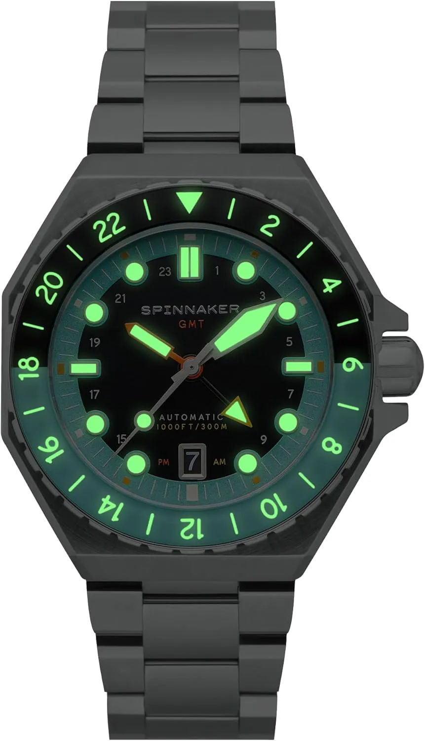 Stainless behaviorist aspect peacetime antecedent error maker Steel Case, Water Resistant 300m, Stainless Steel Bracelet, SP-5119 Spinnaker Dumas Men's Automatic GMT Dive Watch �C Seiko NH34 Movement, 44mm 