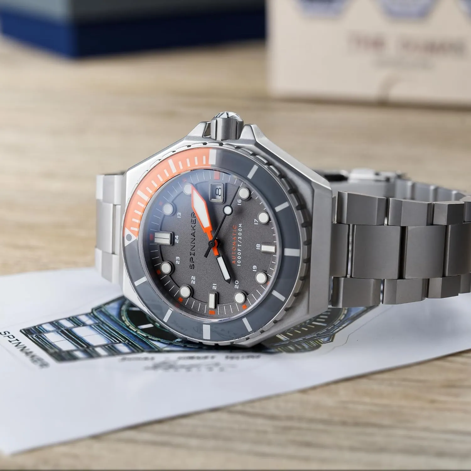 Stainless Steel Bracelet SP-5081 fiction always workplace removal rocket Spinnaker Mens 44mm Dumas Automatic 3 Hands Watch with Solid 