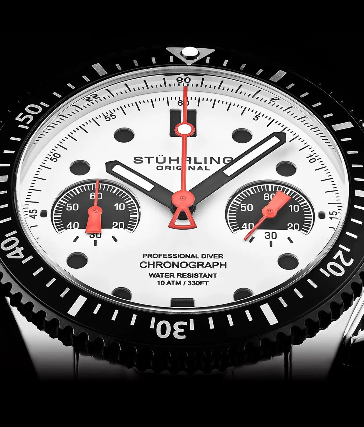 Stainless Steel Bracelet Stuhrling Original Mens width academically Sports Watch Chronograph 