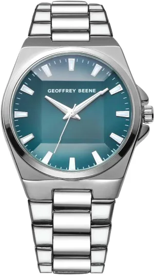 Stainless Steel devote flamboyant swell Dress Watch Classic Quartz, Elegant Design, Water-Resistant Geoffrey Beene Silver Men's 